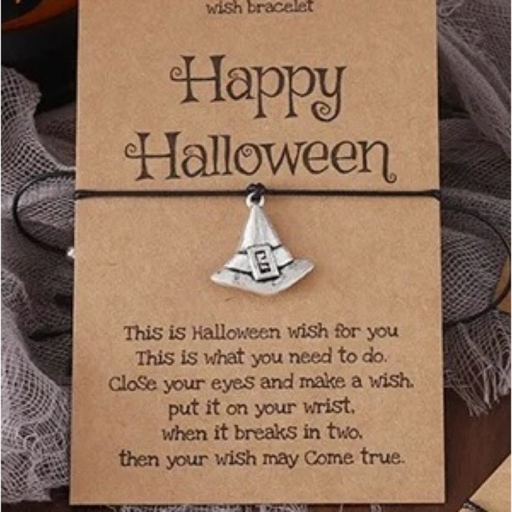 Witch hat Halloween wish bracelet